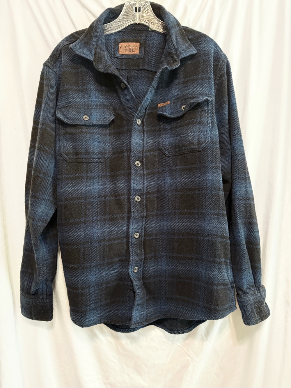 Orvis Blue and Black Plaid Lightweight Shirt Jacket